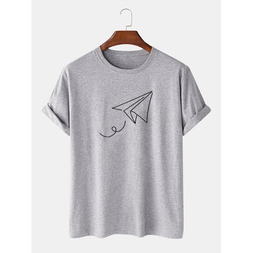 Mens Letter Printed Short Sleeve Light Casual T-shirts