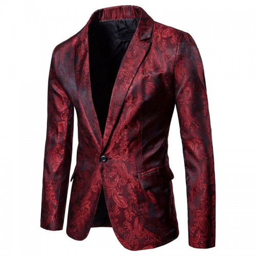 Men's Three Pieces Suit Printing Business Suit Wedding Banquet Club Stage Lapel Blazer Men's Three Pieces Suit Printing Business Suit Wedding Banquet Club Stage Lapel Blazer