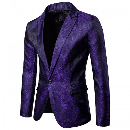Men's Three Pieces Suit Printing Business Suit Wedding Banquet Club Stage Lapel Blazer Men's Three Pieces Suit Printing Business Suit Wedding Banquet Club Stage Lapel Blazer