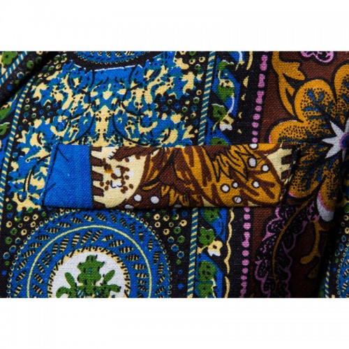 Mens Printing Casual Slim Fit Business Suits Blazer Irregular Contrast Color Suit Coat Mens Printing Casual Slim Fit Business Suits Blazer Irregular Contrast Color Suit Coat