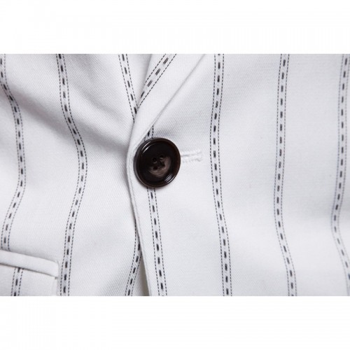 Casual Stitching Double Breasted Striped Long Sleeve Suit For Men Casual Stitching Double Breasted Striped Long Sleeve Suit For Men
