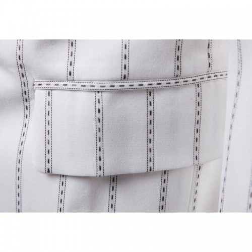 Casual Stitching Double Breasted Striped Long Sleeve Suit For Men Casual Stitching Double Breasted Striped Long Sleeve Suit For Men