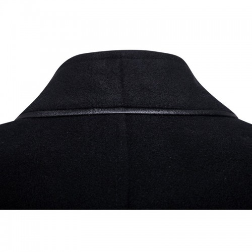 Irregular British Style Solid Color Suit V-Neck Trench Coat for Men Irregular British Style Solid Color Suit V-Neck Trench Coat for Men