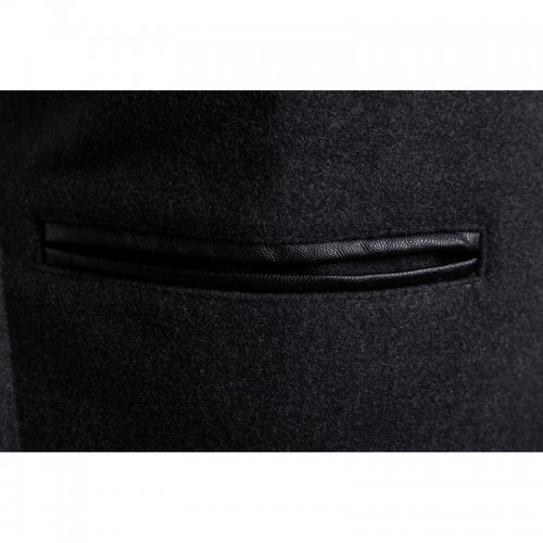 Irregular British Style Solid Color Suit V-Neck Trench Coat for Men Irregular British Style Solid Color Suit V-Neck Trench Coat for Men