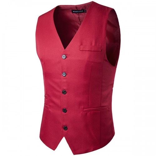 Casual Formal Business Slim Fit Multi Pockets Fashion Pure Color Suit Vest for Men Casual Formal Business Slim Fit Multi Pockets Fashion Pure Color Suit Vest for Men