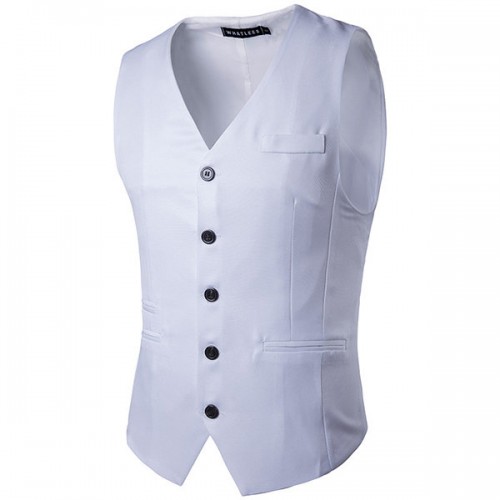 Casual Formal Business Slim Fit Multi Pockets Fashion Pure Color Suit Vest for Men Casual Formal Business Slim Fit Multi Pockets Fashion Pure Color Suit Vest for Men