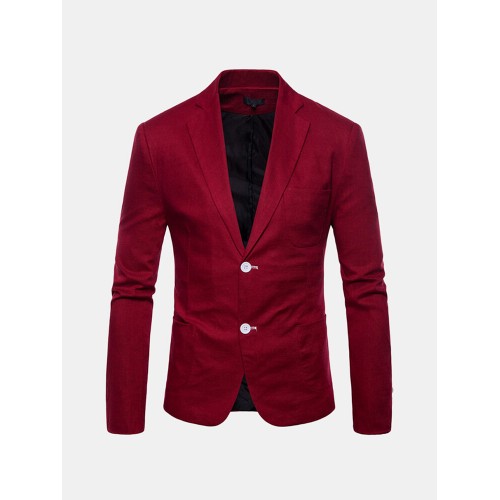 Slim Fit Solid Color Casual Solid Blazer Suits For Men