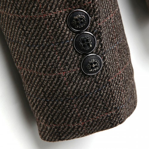 Corduroy Plaids Printing Business Casual Suit for Men Corduroy Plaids Printing Business Casual Suit for Men