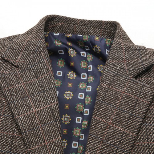 Corduroy Plaids Printing Business Casual Suit for Men Corduroy Plaids Printing Business Casual Suit for Men