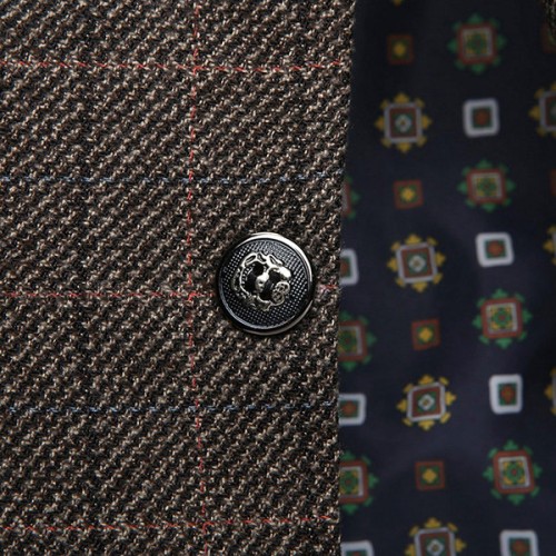 Corduroy Plaids Printing Business Casual Suit for Men Corduroy Plaids Printing Business Casual Suit for Men