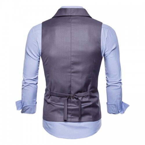 Mens Suit Double-breasted Lapel Sleeveless Business Casual Plain Vest Mens Suit Double-breasted Lapel Sleeveless Business Casual Plain Vest