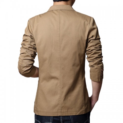 Mens 100% Cotton Slim Fit Solid Color Long Sleeve Fashion Casual Blazer Mens 100% Cotton Slim Fit Solid Color Long Sleeve Fashion Casual Blazer