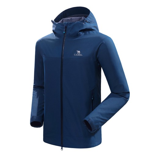 Camel Crown Mens Ventilation Wear-Resisting Waterproof Breathable Hooded Coat Camel Crown Mens Ventilation Wear-Resisting Waterproof Breathable Hooded Coat