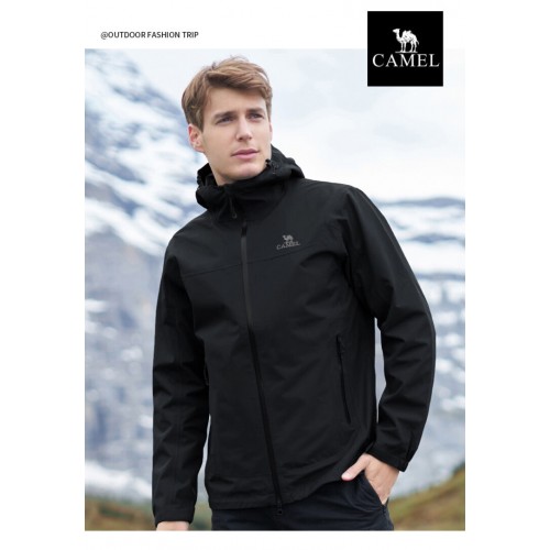 Camel Crown Mens Ventilation Wear-Resisting Waterproof Breathable Hooded Coat Camel Crown Mens Ventilation Wear-Resisting Waterproof Breathable Hooded Coat