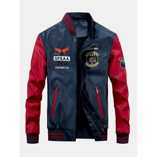 Mens Autumn Cool Handsome Stand Collar Long Sleeve Bomber Jacket Mens Autumn Cool Handsome Stand Collar Long Sleeve Bomber Jacket