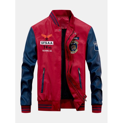 Mens Autumn Cool Handsome Stand Collar Long Sleeve Bomber Jacket Mens Autumn Cool Handsome Stand Collar Long Sleeve Bomber Jacket