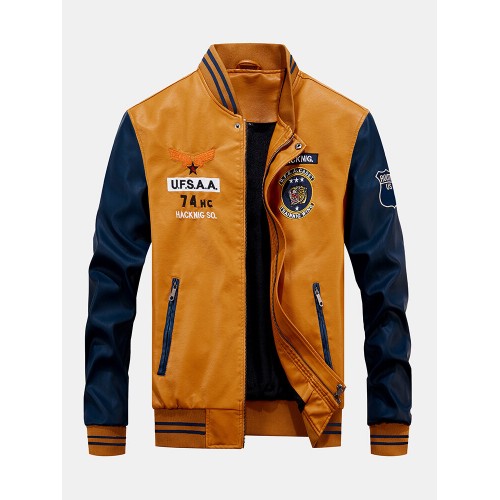 Mens Autumn Cool Handsome Stand Collar Long Sleeve Bomber Jacket Mens Autumn Cool Handsome Stand Collar Long Sleeve Bomber Jacket