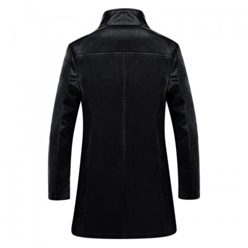 Men's Mid-Long Casual Business Thicken Warm Stand Collar Jacket Coat Men's Mid-Long Casual Business Thicken Warm Stand Collar Jacket Coat