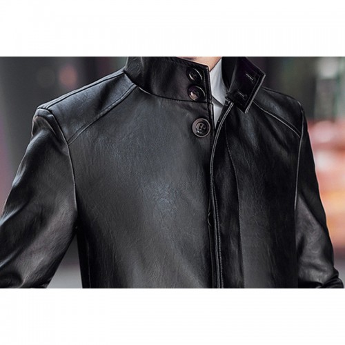 Men's Mid-Long Casual Business Thicken Warm Stand Collar Jacket Coat Men's Mid-Long Casual Business Thicken Warm Stand Collar Jacket Coat