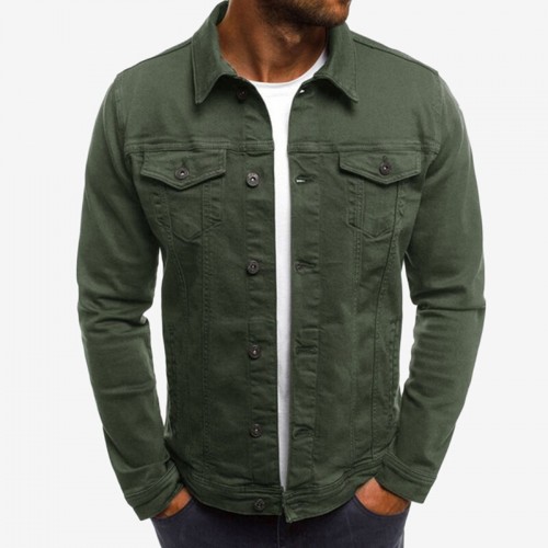 Men's Multi Pockets Cotton Turn Down Collar Fitness Denim Casual Jacket Men's Multi Pockets Cotton Turn Down Collar Fitness Denim Casual Jacket