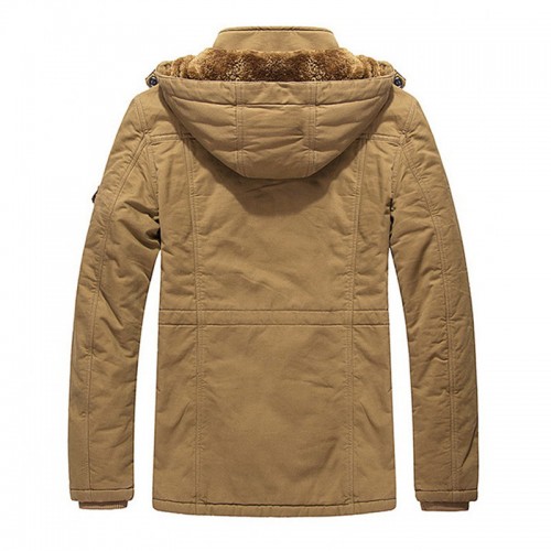 Mens Winter Cotton Thicken Fleece Multifunction Pockets Drawstring Warm Jacket Mens Winter Cotton Thicken Fleece Multifunction Pockets Drawstring Warm Jacket