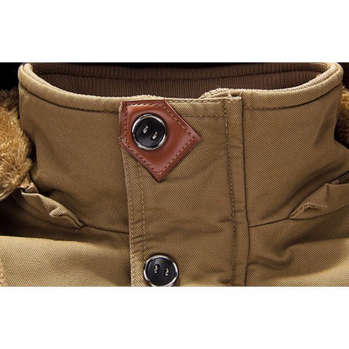 Mens Winter Cotton Thicken Fleece Multifunction Pockets Drawstring Warm Jacket Mens Winter Cotton Thicken Fleece Multifunction Pockets Drawstring Warm Jacket