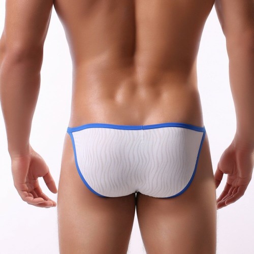 Men Sexy Bikini Water Pattern Printing Crotchless Underwear U Convex Pouch Briefs Men Sexy Bikini Water Pattern Printing Crotchless Underwear U Convex Pouch Briefs