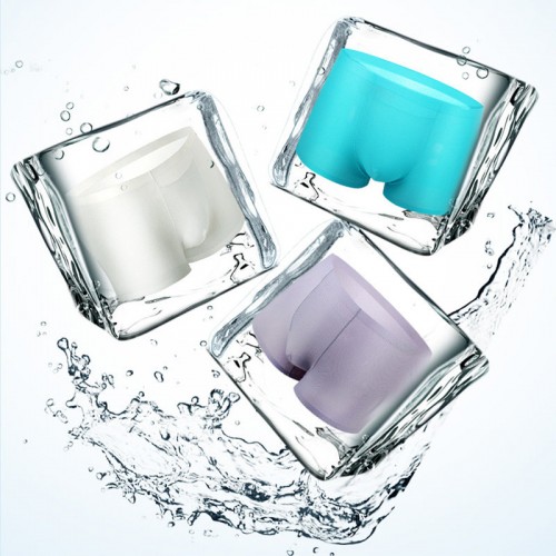 Mens Sexy Ice Silk Underwear Pure Color Mesh Holes Seamless Boxers Mens Sexy Ice Silk Underwear Pure Color Mesh Holes Seamless Boxers