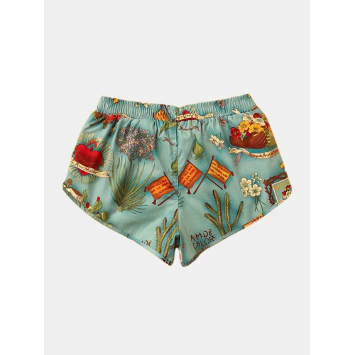 Men Retro Printing Shorts Breathable Cozy Sport Running Shorts Loungewear Men Retro Printing Shorts Breathable Cozy Sport Running Shorts Loungewear