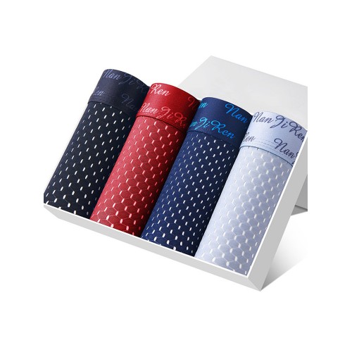 Multipacks  Ice Silk Mens Underwears Gift Box Mesh Holes Breathable Elastic Modal Boxers With Pouch