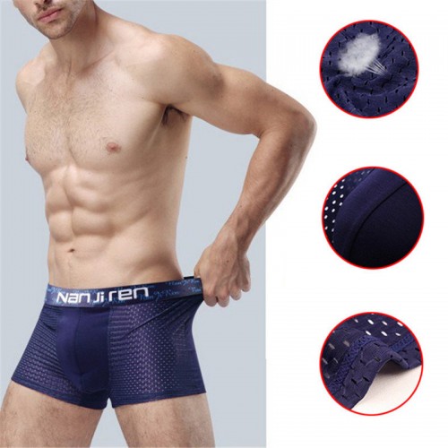 Multipacks Ice Silk Mens Underwears Gift Box Mesh Holes Breathable Elastic Modal Boxers With Pouch Multipacks Ice Silk Mens Underwears Gift Box Mesh Holes Breathable Elastic Modal Boxers With Pouch