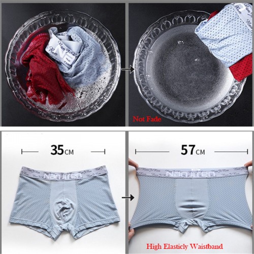 Multipacks Ice Silk Mens Underwears Gift Box Mesh Holes Breathable Elastic Modal Boxers With Pouch Multipacks Ice Silk Mens Underwears Gift Box Mesh Holes Breathable Elastic Modal Boxers With Pouch