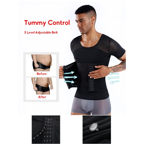 Men Mesh Breathable Compression Tops Adjustable Tummy Control Belt Slimming Underwear Shapewear Men Mesh Breathable Compression Tops Adjustable Tummy Control Belt Slimming Underwear Shapewear