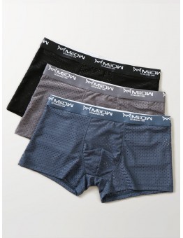 Mens Ice Silk Mesh Multipacks Boxer Briefd Breathable 3 Color Gift Box Set Underpants