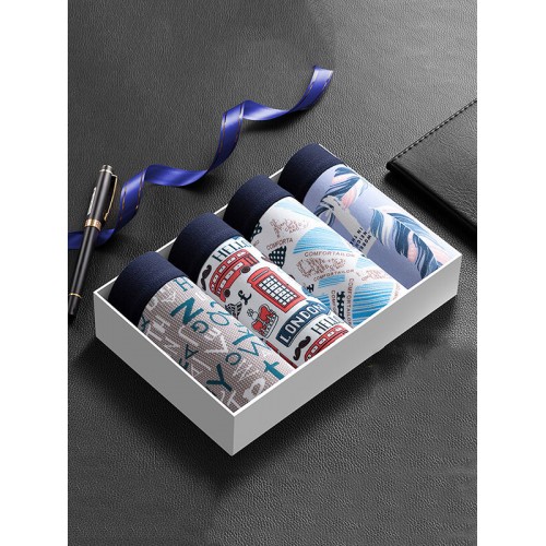 Multipacks Letter Animal Print Boxer Briefs Mesh Holes Breathable Antibacterial Underwears With Pouch Multipacks Letter Animal Print Boxer Briefs Mesh Holes Breathable Antibacterial Underwears With Pouch