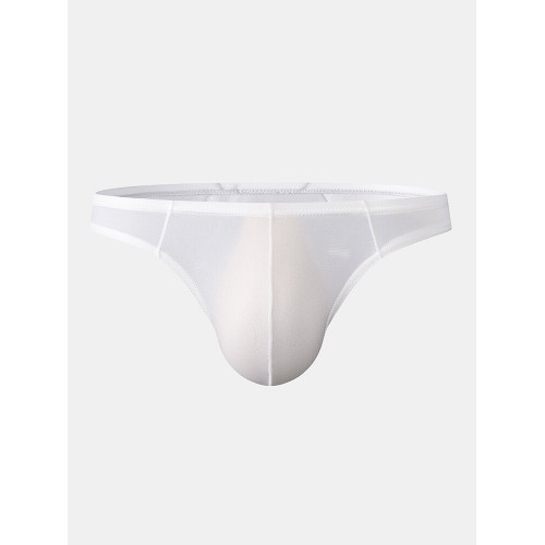 Men Sexy Nylon Mesh Breathable Low Waist Solid Color Bikini Briefs Men Sexy Nylon Mesh Breathable Low Waist Solid Color Bikini Briefs