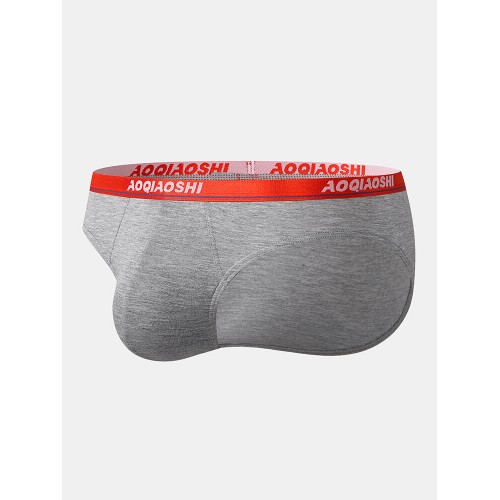 Mens Sexy Underwear Modal Breathable Patchwork Letter Waist Briefs