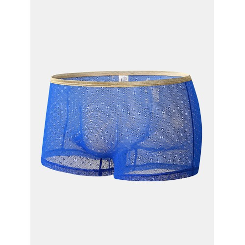 Mens Mesh Underwear Sexy See Through Lace U Convex Boxer Briefs Mens Mesh Underwear Sexy See Through Lace U Convex Boxer Briefs