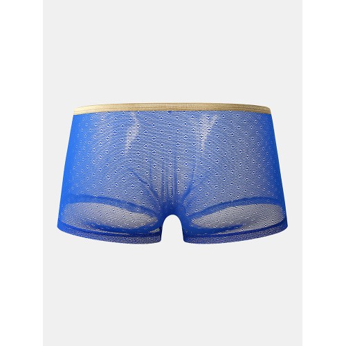 Mens Mesh Underwear Sexy See Through Lace U Convex Boxer Briefs Mens Mesh Underwear Sexy See Through Lace U Convex Boxer Briefs