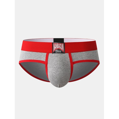 Cotton Comfy Patchwork Mens Underwear U Convex Breathable Low Waist Briefs Cotton Comfy Patchwork Mens Underwear U Convex Breathable Low Waist Briefs