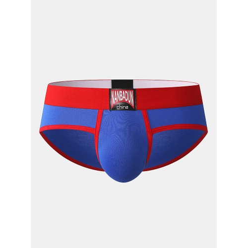 Cotton Comfy Patchwork Mens Underwear U Convex Breathable Low Waist Briefs Cotton Comfy Patchwork Mens Underwear U Convex Breathable Low Waist Briefs