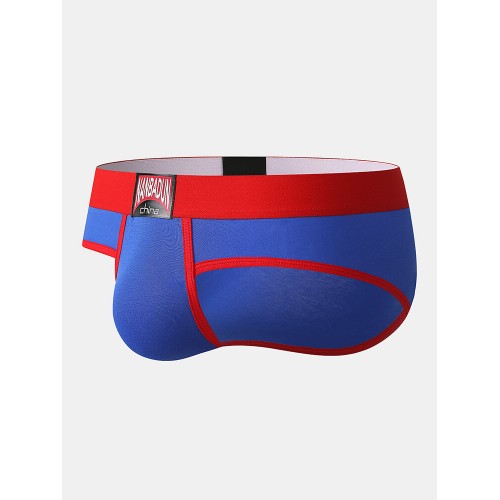 Cotton Comfy Patchwork Mens Underwear U Convex Breathable Low Waist Briefs Cotton Comfy Patchwork Mens Underwear U Convex Breathable Low Waist Briefs