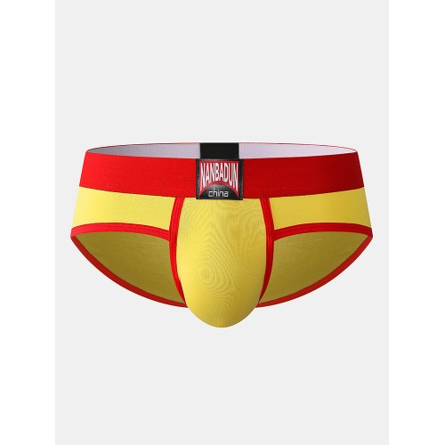 Cotton Comfy Patchwork Mens Underwear U Convex Breathable Low Waist Briefs Cotton Comfy Patchwork Mens Underwear U Convex Breathable Low Waist Briefs