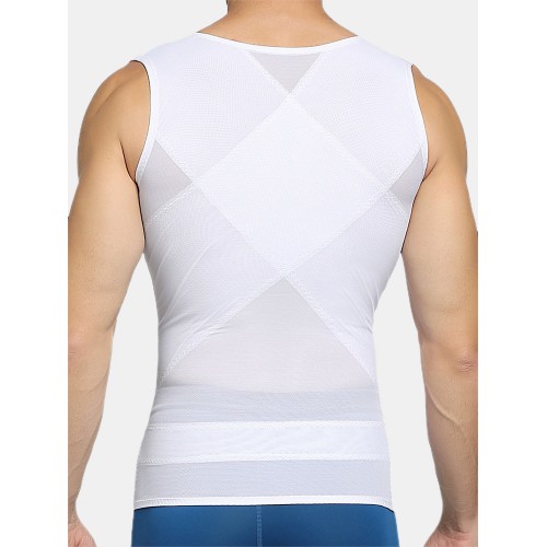 Men Thin Net Shapewear Tank Tops Tummy Control Nylon Breathable Hasp Waist Trainer Underwear Men Thin Net Shapewear Tank Tops Tummy Control Nylon Breathable Hasp Waist Trainer Underwear