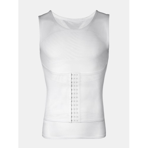 Men Thin Net Shapewear Tank Tops Tummy Control Nylon Breathable Hasp Waist Trainer Underwear Men Thin Net Shapewear Tank Tops Tummy Control Nylon Breathable Hasp Waist Trainer Underwear