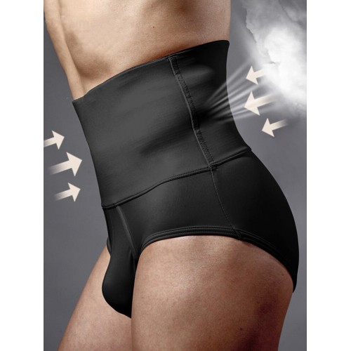 Tummy Control Underwear High Waist Slimming Bodybuilding Fat Burning Sweat Workout Briefs for Men