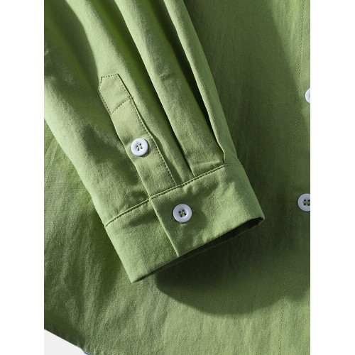 Mens 100% Cotton Contrast Patchwork Casual Chest Pocket Long Sleeve Shirts Mens 100% Cotton Contrast Patchwork Casual Chest Pocket Long Sleeve Shirts