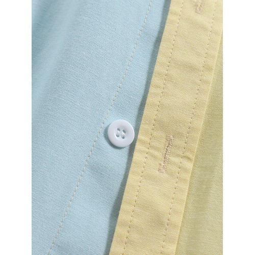 Mens Colorblock Patchwork Button Up Lapel Long Sleeve Shirts Mens Colorblock Patchwork Button Up Lapel Long Sleeve Shirts