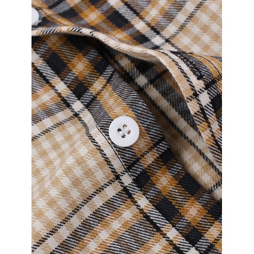 Mens Tartan Plaid Button Up Casual Long Sleeve Drawstring Hooded Shirts Mens Tartan Plaid Button Up Casual Long Sleeve Drawstring Hooded Shirts