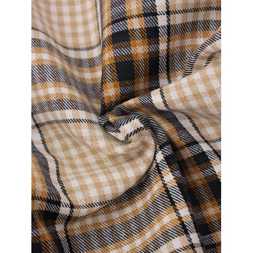 Mens Tartan Plaid Button Up Casual Long Sleeve Drawstring Hooded Shirts Mens Tartan Plaid Button Up Casual Long Sleeve Drawstring Hooded Shirts